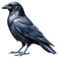 Fototapeta premium Detailed Crow On A White Background