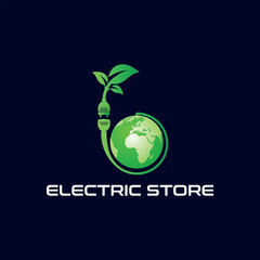 electric store logo design vector