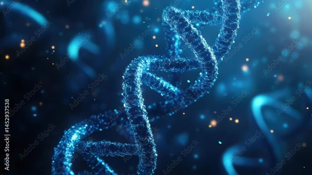 Poster close-up image of a double strand of dna molecules
