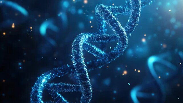 Close-up image of a double strand of DNA molecules