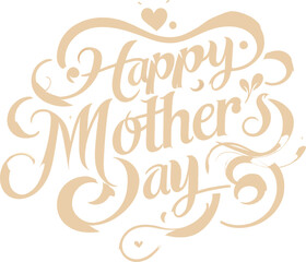 Elegant Happy Mothers Day Calligraphy Design Perfect for Cards and Greetings	