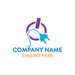 electrical thunderstorm logo design vector