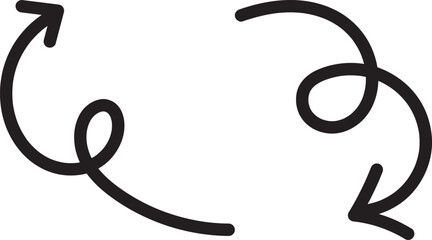 手描きの渦巻く矢印の_ベクトル