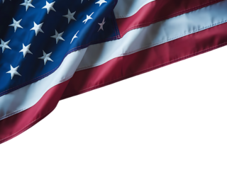 American Flag Waving in the Wind with Red White and Blue Colors