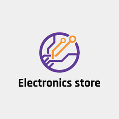 electronics gadgets store logo design vector