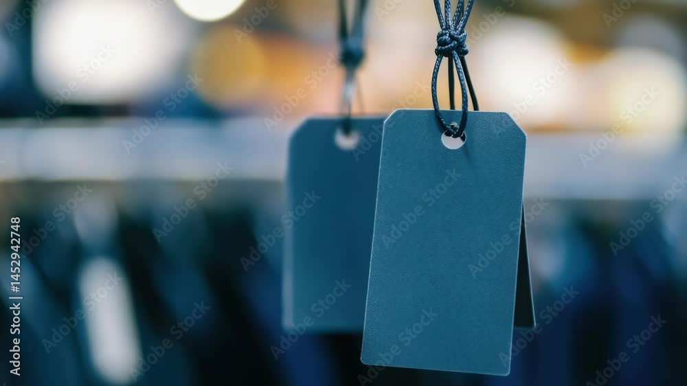 Aufkleber a simple scene showing a pair of tags hanging from a clothes rack