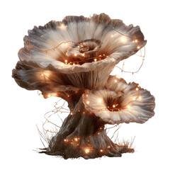 Enchanting Luminous Mushrooms with Fairy Lights - Fantasy Nature Scene