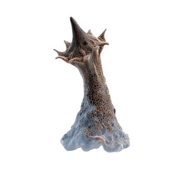 Intricate Microscopic Structure of a Biological Specimen Resembling a Fantasy Tower