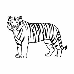 Obraz premium Realistic full-body image of a Black Tiger on a white background
