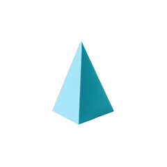 Minimal blue triangular pyramid for abstract or geometric design
