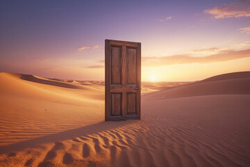 closed door in the desert