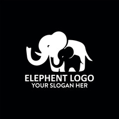 elephants logo design vector