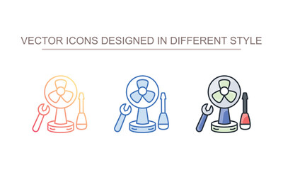 Cooling Fan Repair icon design with white background stock illustration