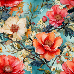 seamless abstract floral pattern with an water color; illustration