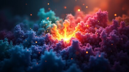 kaleidoscopic digital abstraction with mesmerizing energy flow