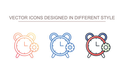 Alarm setting icon design with white background stock illustration