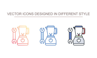 Blender Machine Repair icon design with white background stock illustration