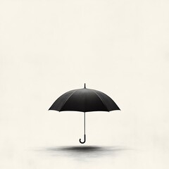 Obraz premium A Black Umbrella Hovering Above a Slightly Textured Background