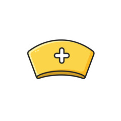 Obraz premium Nurse Cap Icon in Flat Style with Yellow Color 
