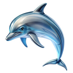Fototapeta premium Glassy Dolphin Illustration White Background