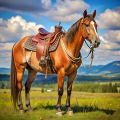 Obraz premium Horse with Saddle