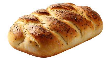 Freshly Baked Bread Loaf Golden Crust Poppy Seeds Food Photography Bakery Item