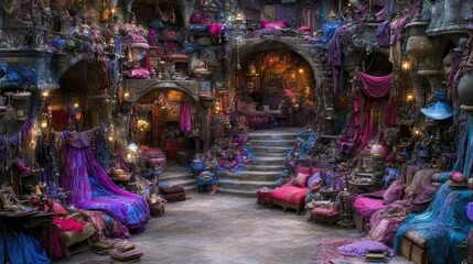 Obraz premium Intricate interior design of a fantasy cavern.