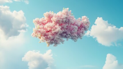 3D render of soft and fluffy clouds bathed in warm golden light symbolizing peace image