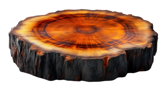 Crosssection of a tree trunk showing wood grain and texture