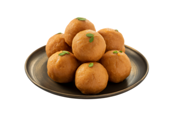 Motichoor laddu indian sweets dessert food closeup