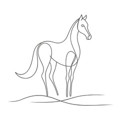 Obraz premium Minimal Line Art Horse