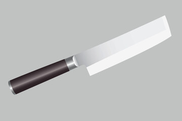 Usuba Knife Vector Illustration | Traditional Japanese Vegetable Knife Design