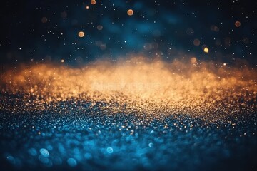 Abstract glitter background, dark blue and gold