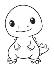 Cute Cartoon Dinosaur – Adorable Prehistoric Character for Kids