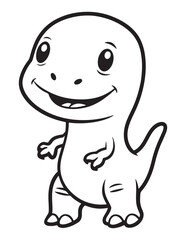 Cute Cartoon Dinosaur – Adorable Prehistoric Character for Kids