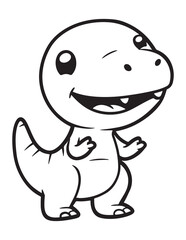 Cute Cartoon Dinosaur – Adorable Prehistoric Character for Kids