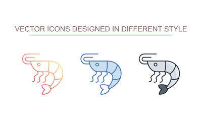 Shrimp icon design with white background stock illustration