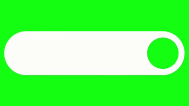Green toggle switch sliding on chroma key background.