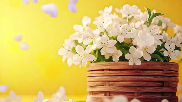 Video beautiful white flowers petals softly fall to the ground