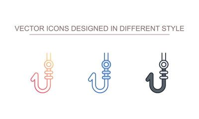 Fishing Hook icon design with white background stock illustration