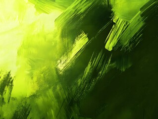 Abstract Green Brushstrokes Painting Texture Background
