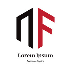 nf or rf letter creative logo design icon