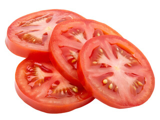 Fresh Sliced Tomatoes Isolated on transparent background cutout, PNG file, Cutout file