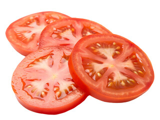 Fresh Sliced Tomatoes Isolated on transparent background cutout, PNG file, Cutout file