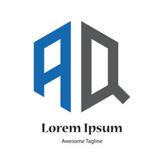 aq letter creative logo design icon