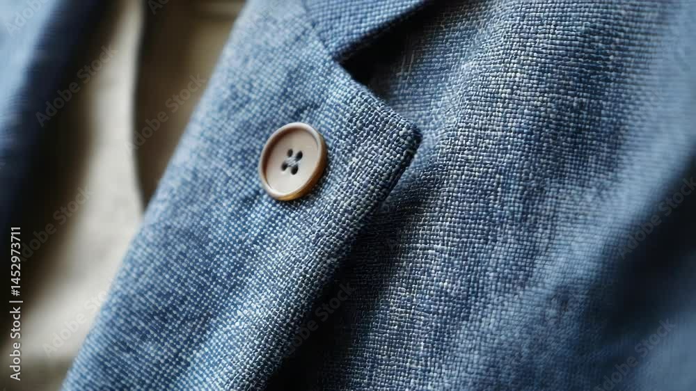 Poster a detailed shot of a button on a jacket