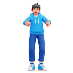 3D Character Enthusiastic Teenager