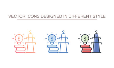 Electricity price icon design with white background stock illustration