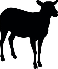 black silhouette of a deer