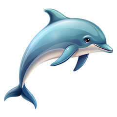 Obraz premium Simple Dolphin Graphic White Background